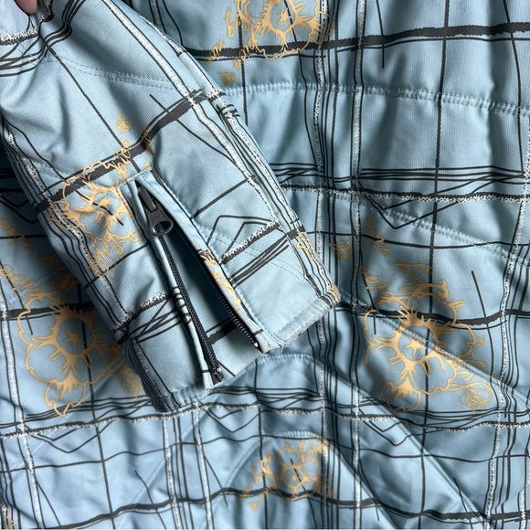 Women's e408 Ski & Snow Jacket in Blue with Yellow Flowers - Size M - Picture 5 of 16